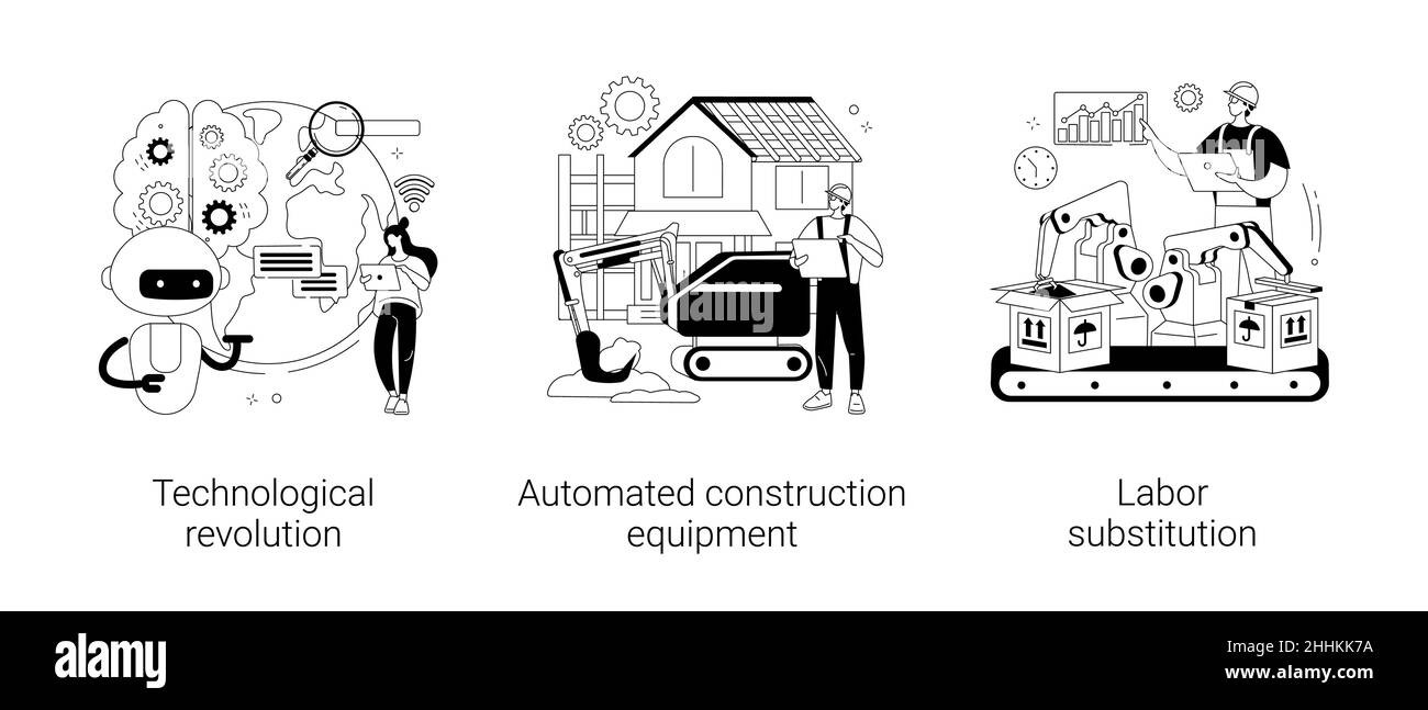 Illustrazioni vettoriali di concetto astratto dell'innovazione moderna. Illustrazione Vettoriale