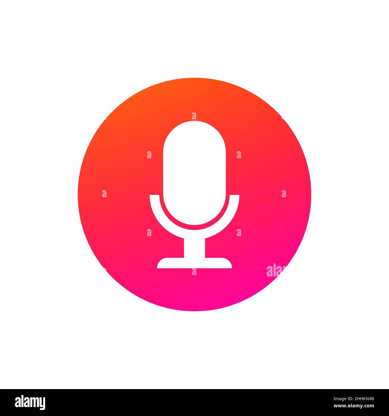 Hi tech ai intelligenza artificiale riconoscimento vocale tecnologia pulsante microfono isolato. Pulsante Vector Speak and record sul telefono, assistente personale Illustrazione Vettoriale