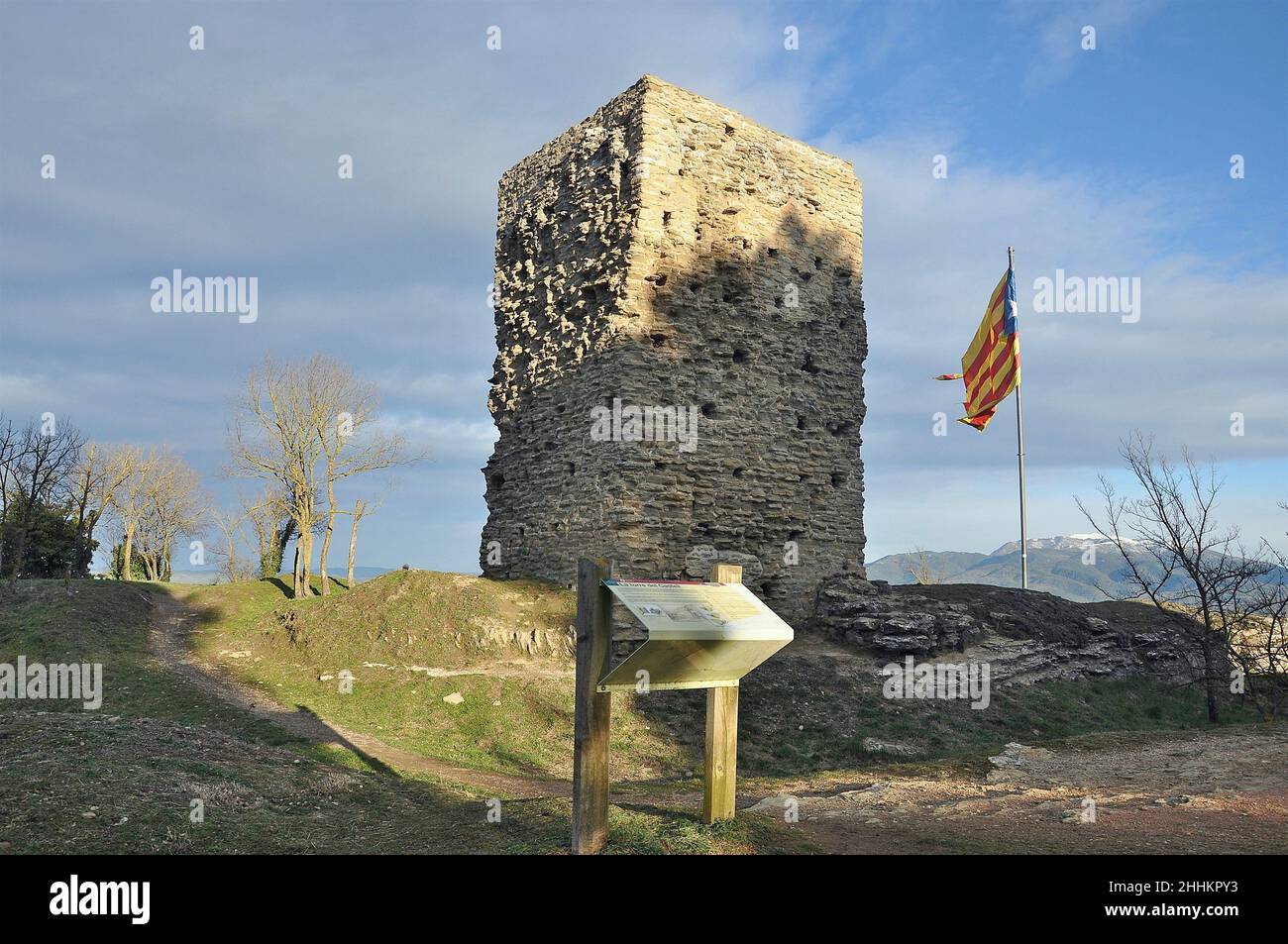 Tona castell della regione della provincia di Osona di Barcellona, Catalogna, Spagna Foto Stock