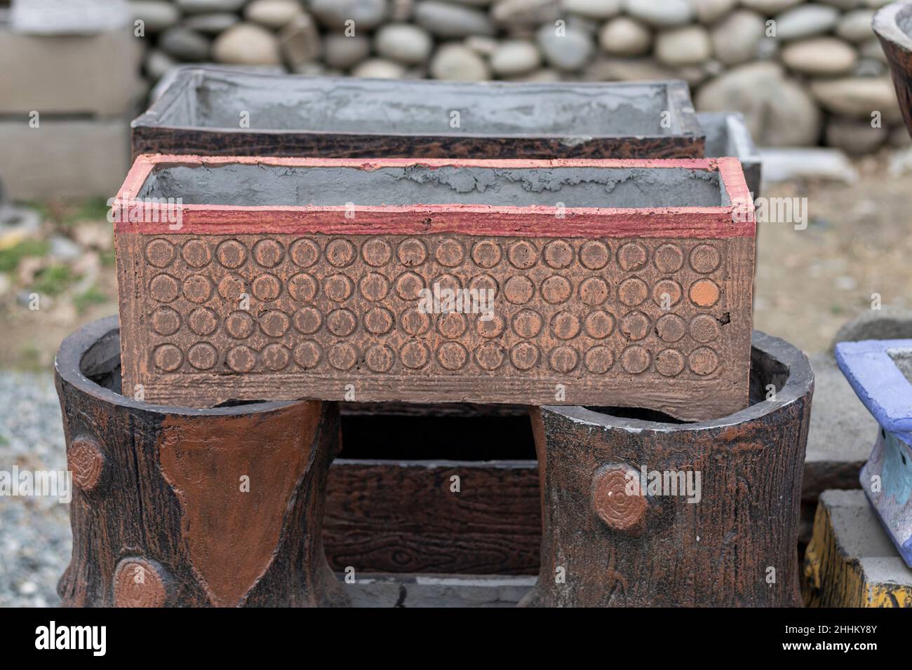 Rose Lego STATUA GRECA PIANTATRICE Arte Decorativa Vaso Testa Vaso - Main Image