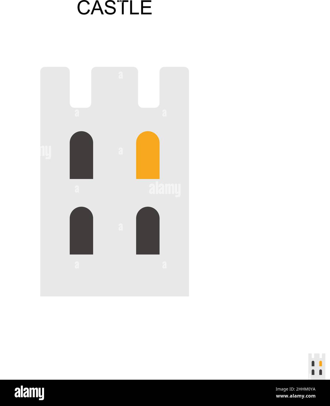 Castello semplice vettore icona.perfetto colore moderno pittogramma su tratto modificabile. Icone del castello per il vostro progetto di business Illustrazione Vettoriale