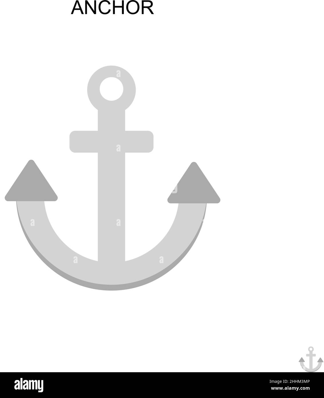 Anchor semplice vettoriale icon.Perfect colore moderno pittogramma su tratto modificabile. Icone di ancoraggio per il progetto aziendale Illustrazione Vettoriale