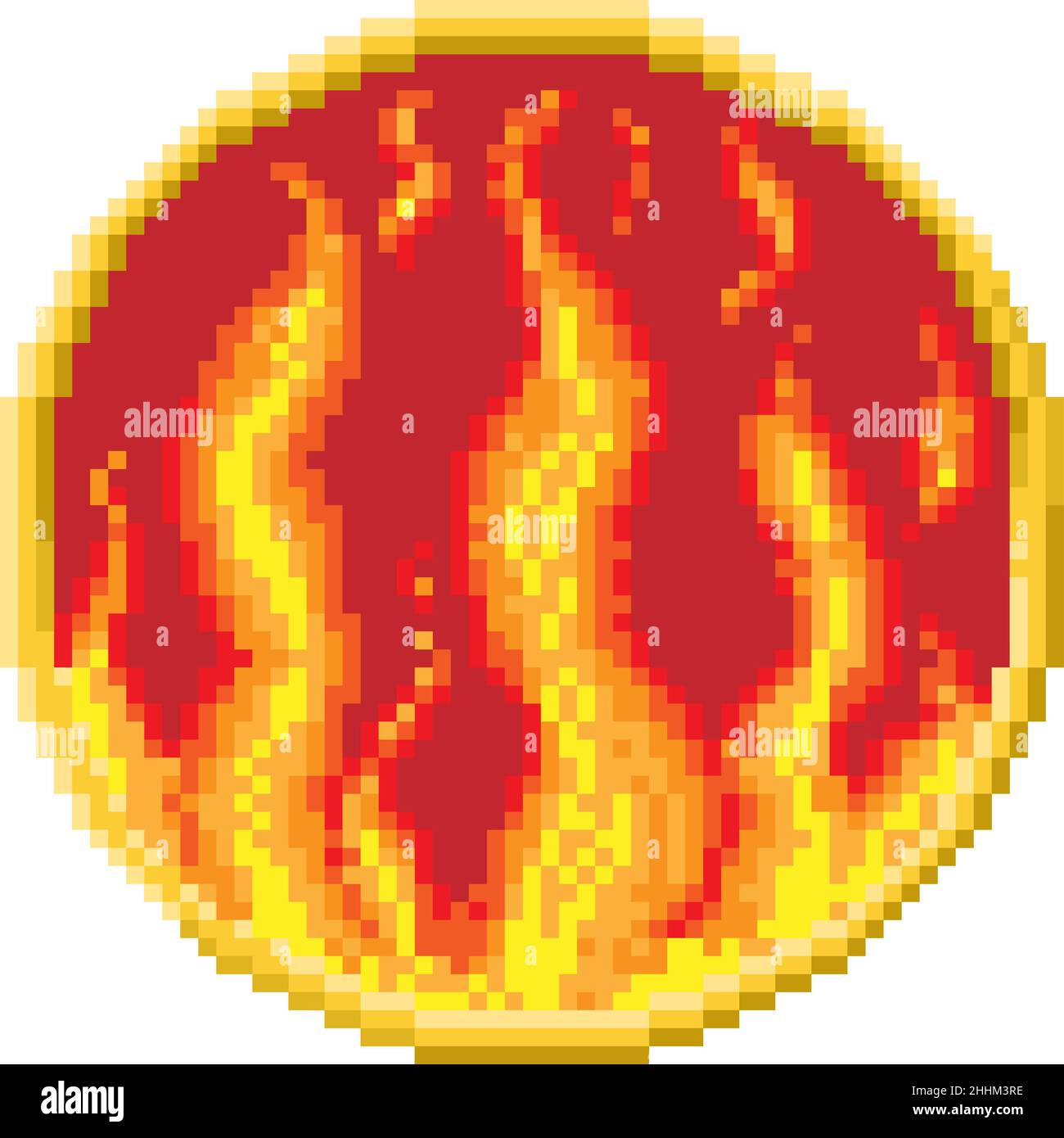 Fuoco fiamma 4 elementi Zodiac pixel Art Sign Illustrazione Vettoriale