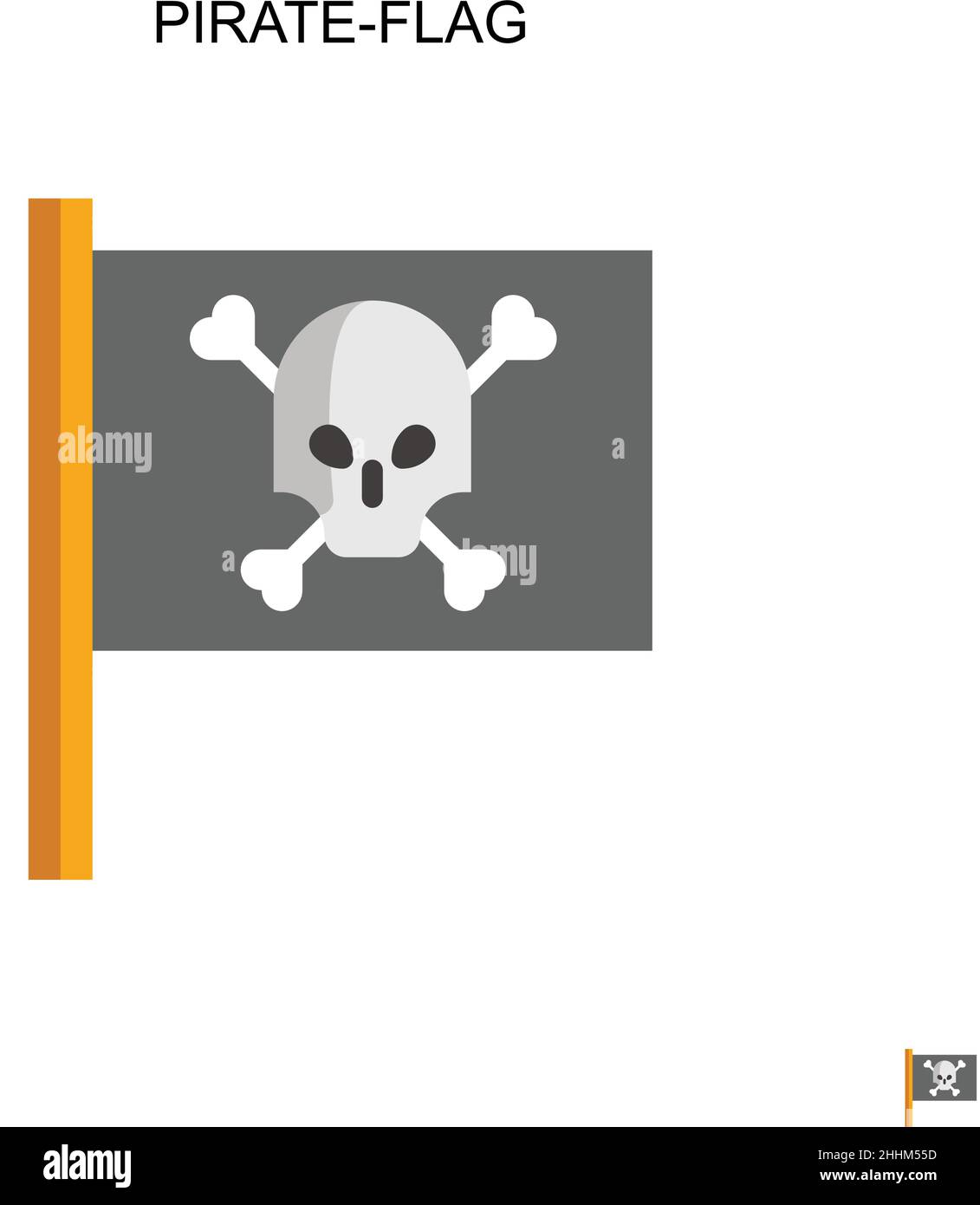Pirata-flag semplice icona vettoriale.colore perfetto pittogramma moderno su tratto modificabile. Icone pirata-bandiera per il vostro progetto di affari Illustrazione Vettoriale