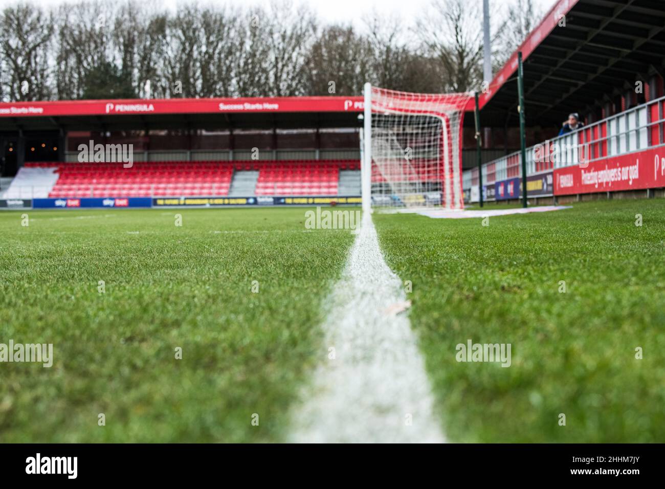 Il Peninsula Stadium, sede del Salford City FC. Moor Lane, Salford. Foto Stock