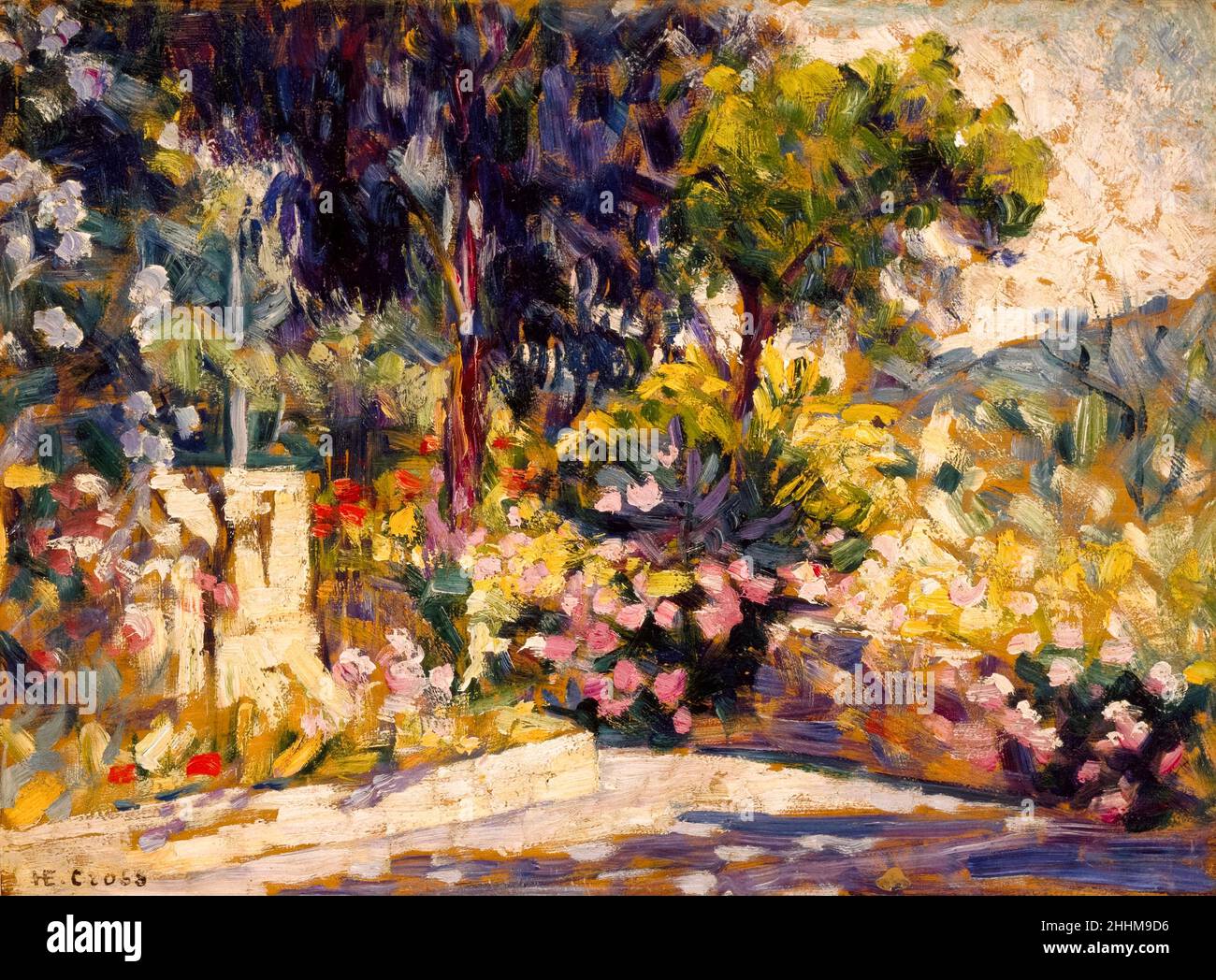 Il terrazzo fiorito, dipinto neoimpressionista di Henri-Edmond Cross, circa 1905 Foto Stock