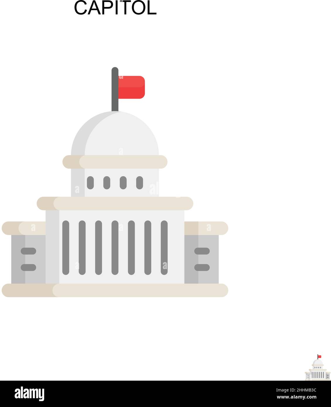 Capitol semplice vettore icona.perfetto colore moderno pittogramma su tratto modificabile. Icone Capitol per il vostro progetto di affari Illustrazione Vettoriale