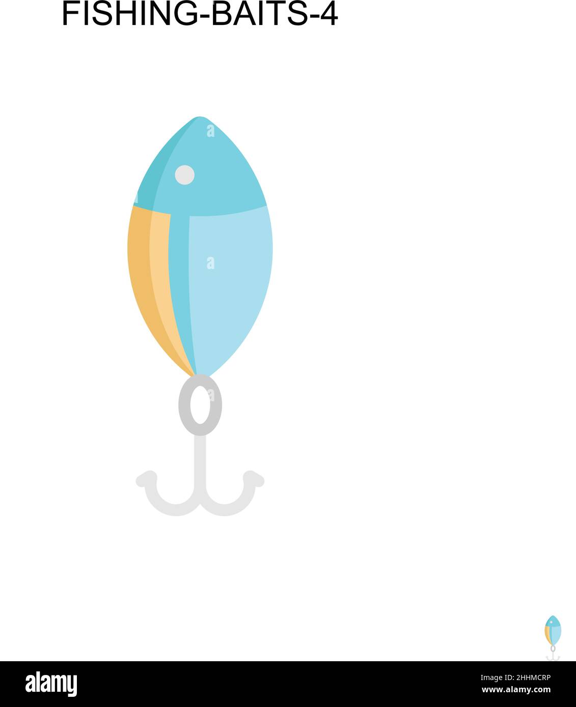 Pesca-esche-4 semplice vettore icona.perfetto colore moderno pittogramma su tratto modificabile. Pesca-esche-4 icone per il vostro progetto di business Illustrazione Vettoriale