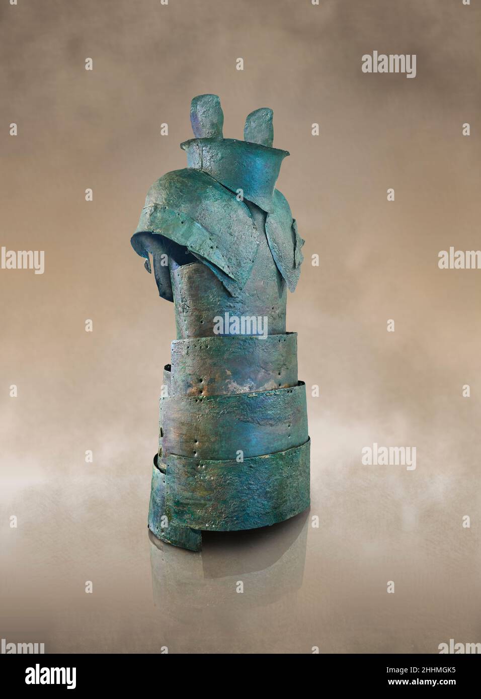 Moceneo suit di bronzo amour, l'armatura di Dendra, dal 'Tomba di Armor' Moceneo cimitero di Dendra, 1500 a 1180 AC . Nauplia archeologica Foto Stock
