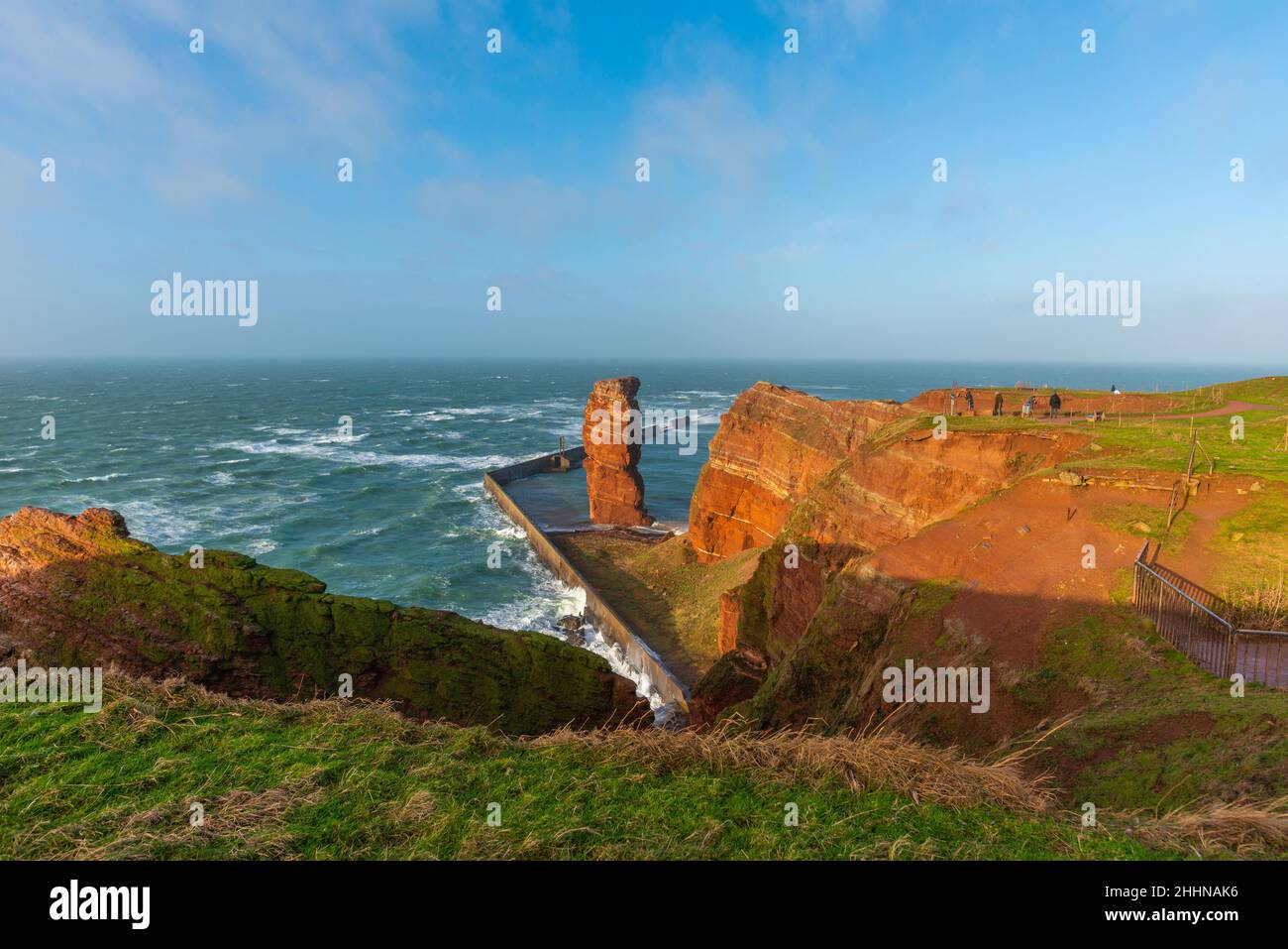 Forti tempeste invernali hi l'unica isola tedesca d'alto mare Heligoland nel Mare del Nord, Germania settentrionale, Europa centrale Foto Stock