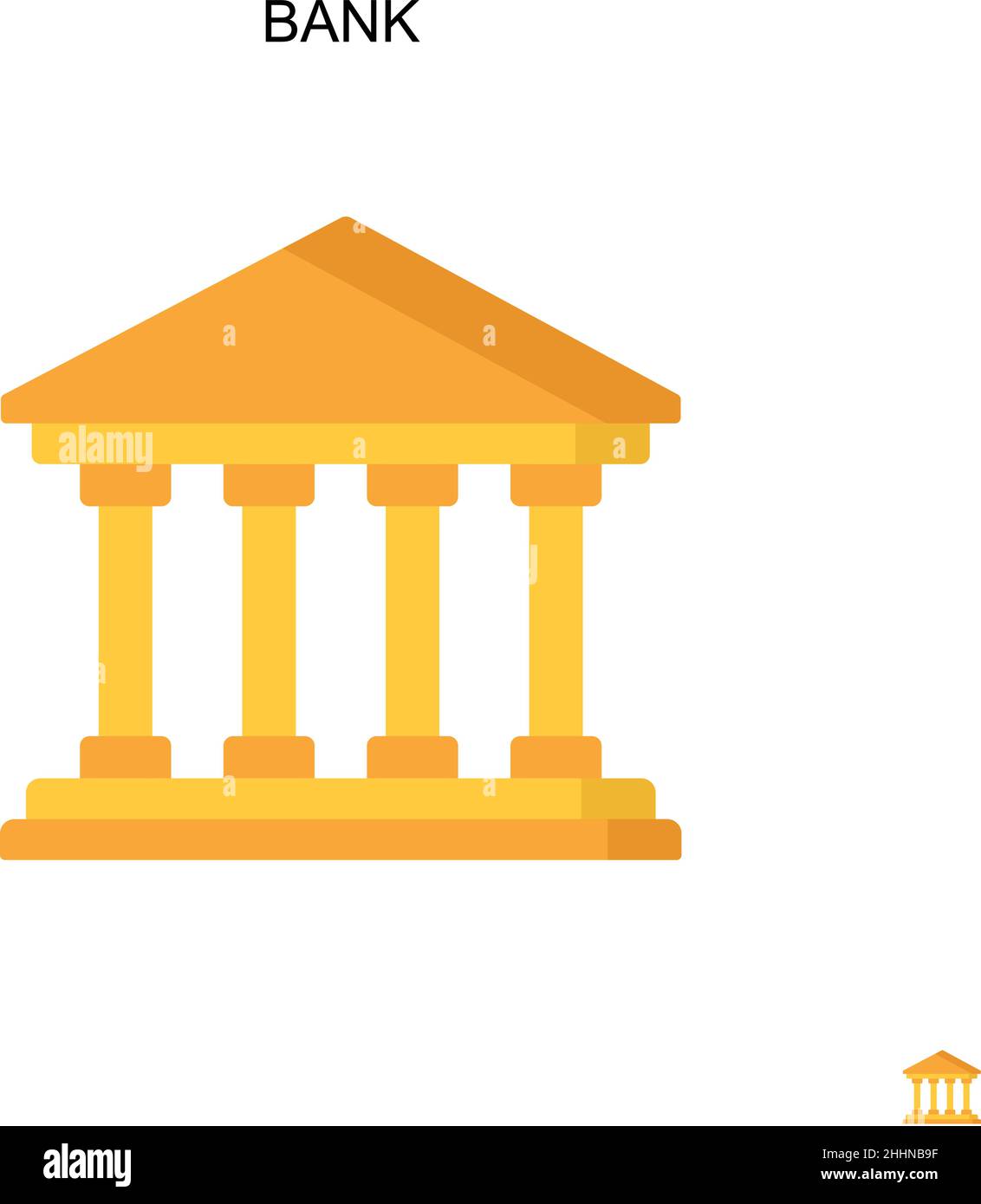 Banca semplice vettore icona.perfetto colore moderno pittogramma su tratto modificabile. Icone della banca per il vostro progetto di affari Illustrazione Vettoriale