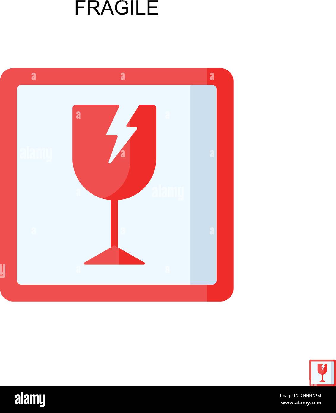 Fragile semplice icona vettoriale.colore perfetto pittogramma moderno su tratto modificabile. Icone fragili per il vostro progetto aziendale Illustrazione Vettoriale