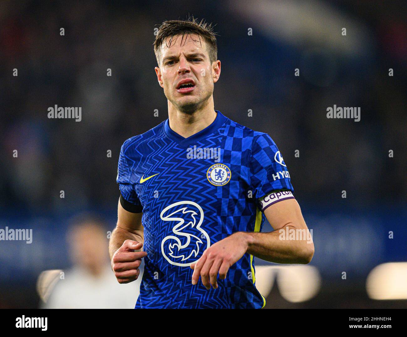 23 gennaio - Chelsea v Tottenham Hotspur - Premier League - Stamford Bridge il Cesar Azpilicueta di Chelsea è affrontato da Harry Winks durante la partita della Premier League a Stamford Bridge, Londra. Picture Credit : © Mark Pain / Alamy Live News Foto Stock