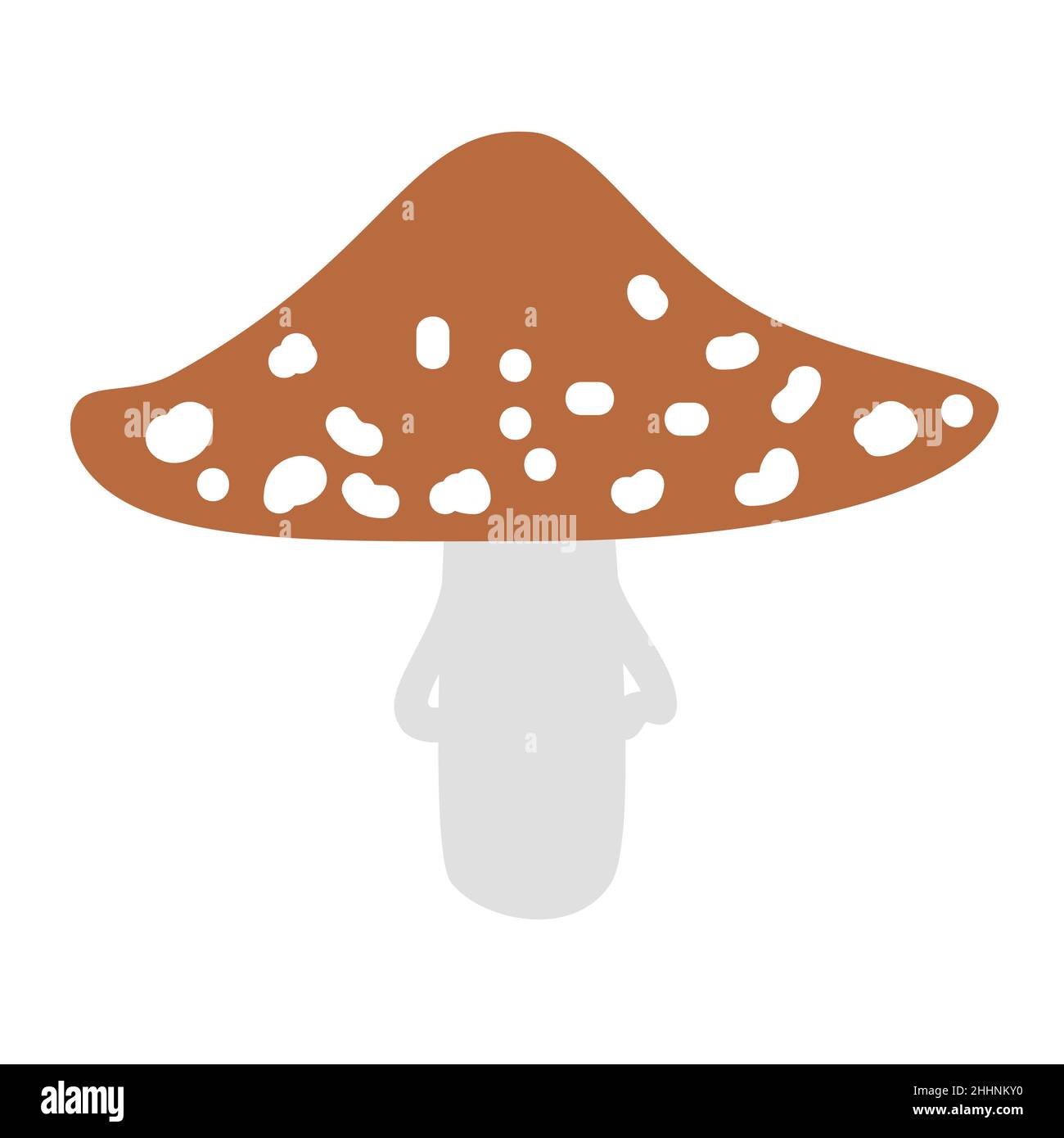 Illustrazione vettoriale del fungo Amanita. Toadstool velenoso mosca agarico. Fungo rosso bianco macchiato isolato su bianco Illustrazione Vettoriale