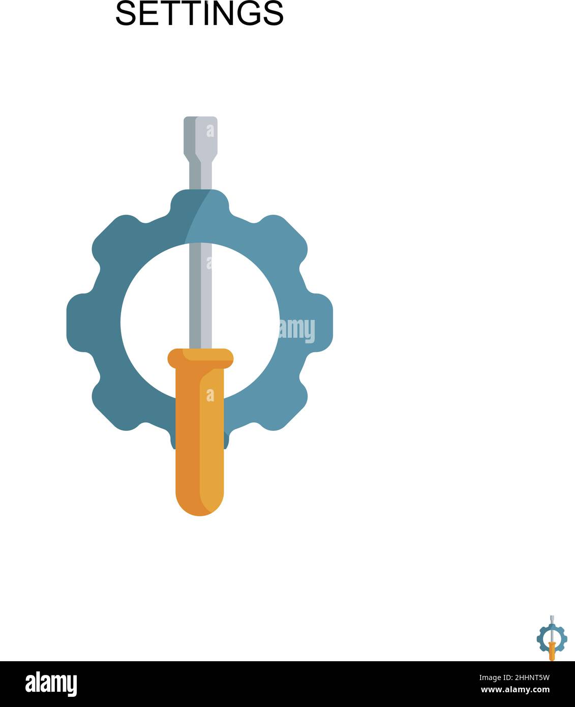 Impostazioni semplice icona vettoriale.colore perfetto pittogramma moderno su tratto modificabile. Icone delle impostazioni per il progetto aziendale Illustrazione Vettoriale