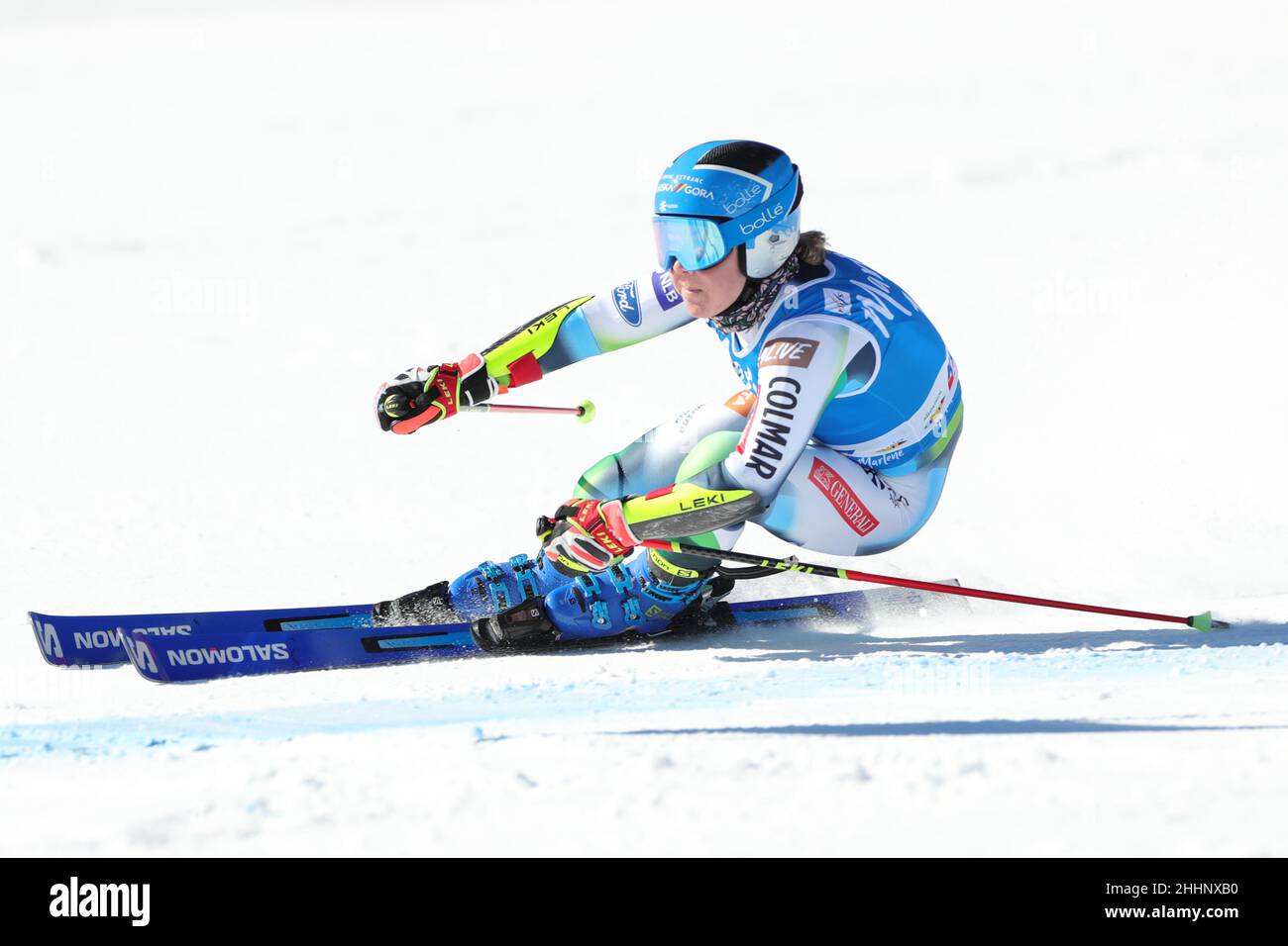 Kronplatz, Italia, 25/01/2022, 25th gennaio 2022: Audi FIS Ski World Cup Donna Giant Slalom a Plan de Corones, Italia; l'ultima gara di sci alpino femminile prima dei Giochi Olimpici invernali di Pechino 2022. In azione durante la prima corsa, Meta Hrovat (SLO) Credit: Action Plus Sports Images/Alamy Live News Foto Stock