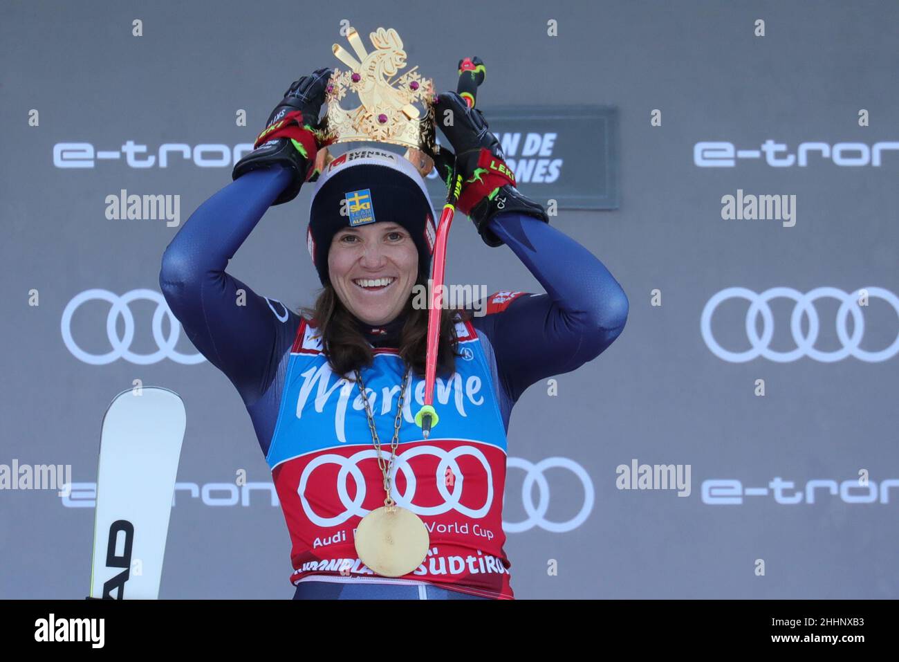 Kronplatz, Italia, 25/01/2022, 25th gennaio 2022: Audi FIS Ski World Cup Donna Giant Slalom a Plan de Corones, Italia; le ultime Signore Sci Alpino GS prima dei Giochi Olimpici invernali di Pechino 2022. Sara Hector (SWE) vincitore della gara Credit: Action Plus Sports Images/Alamy Live News Foto Stock