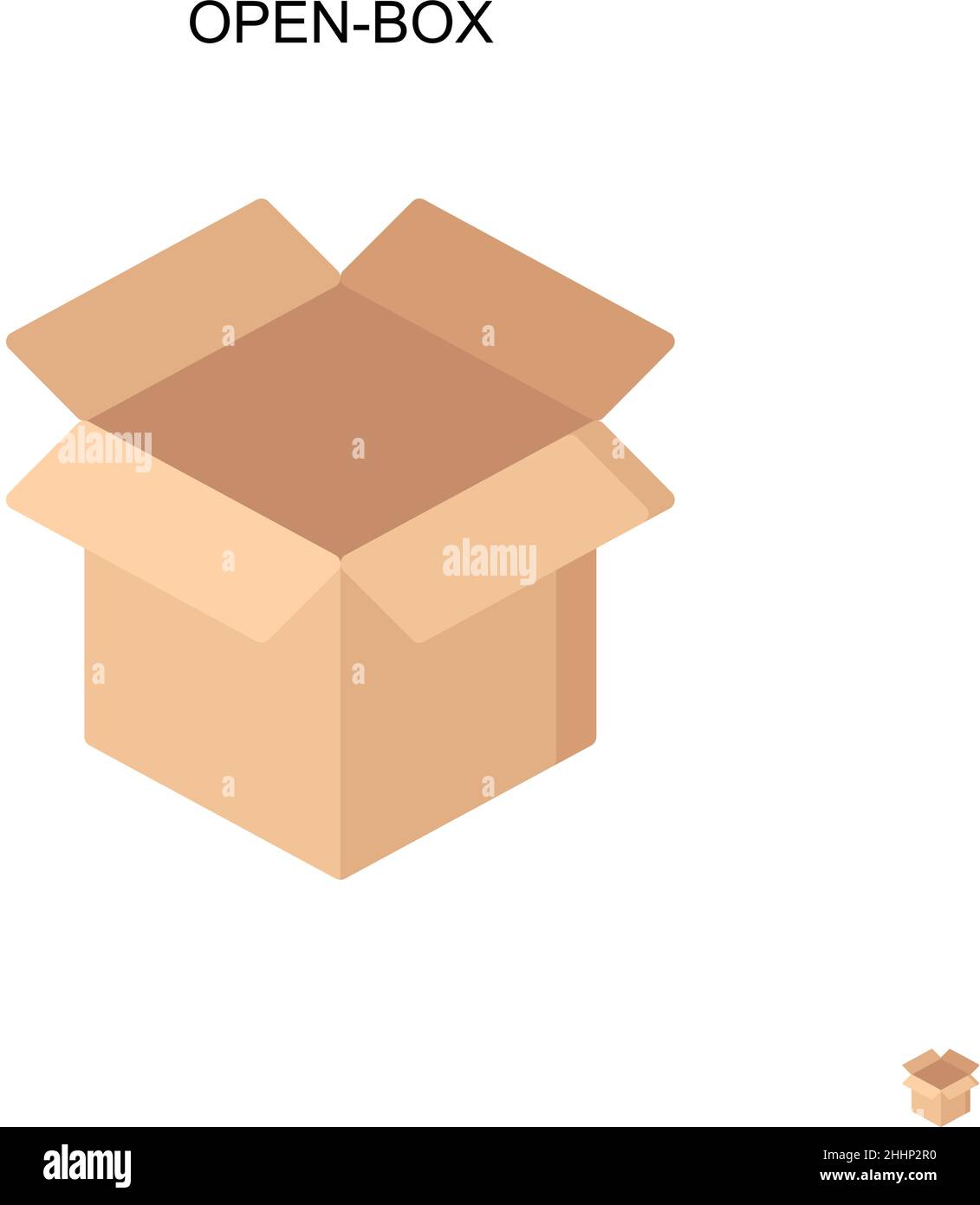 Icona vettoriale semplice open-box. Pittogramma moderno a colori perfetto su tratto modificabile. Icone open-box per il vostro progetto aziendale Illustrazione Vettoriale