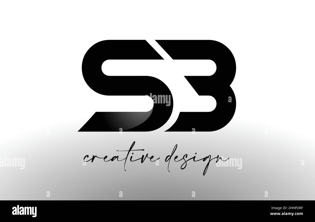 SB Letter Logo Design con elegante look minimalista.SB Icon Vector con design creativo look moderno in bianco e nero vettoriale Illustrazione. Illustrazione Vettoriale