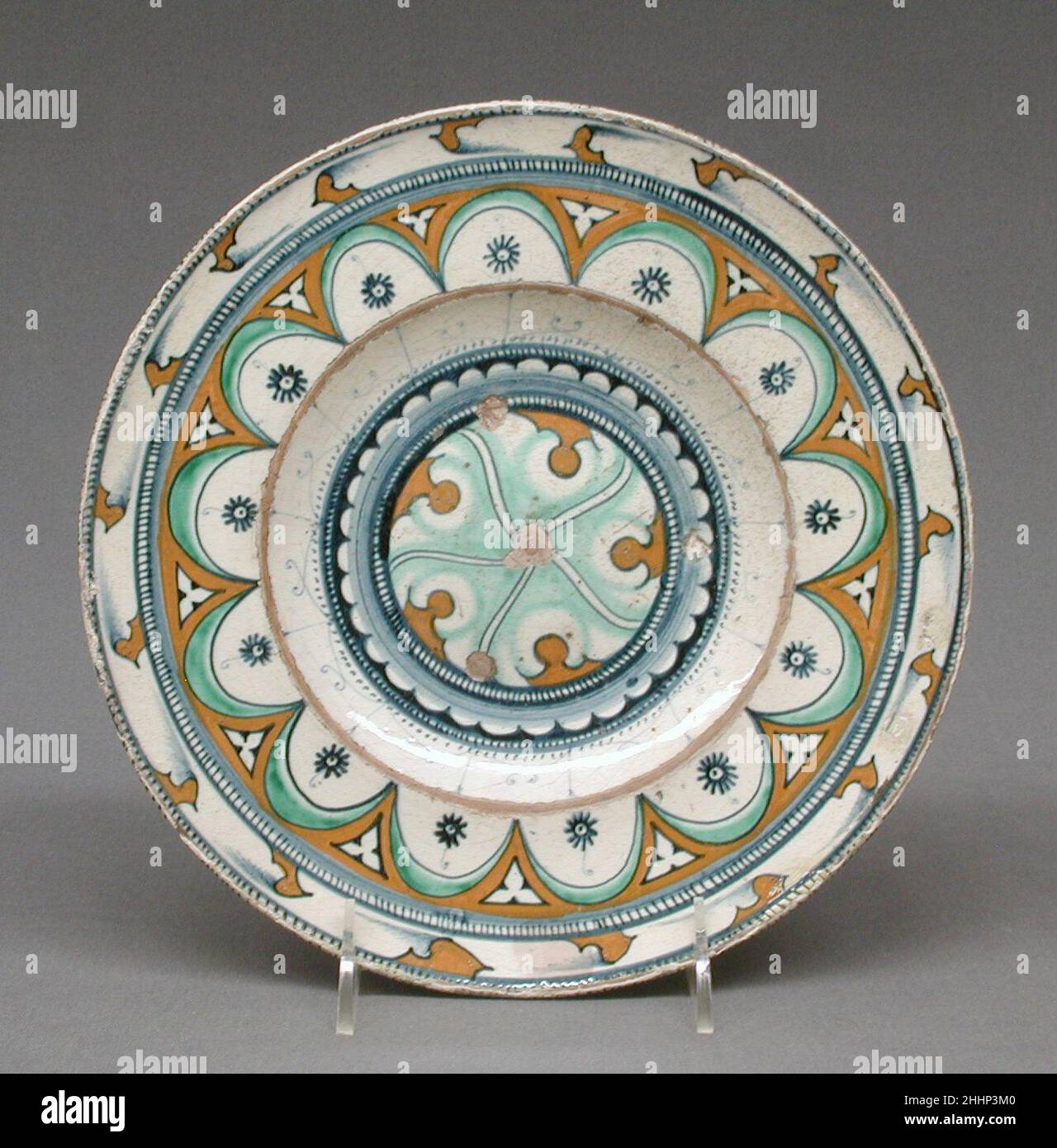 Piatto ca. 1500–1510 Italiano, Deruta. Piatto. Italiano, Deruta. CA. 1500–1510. Maiolica (terracotta stagnata). Ceramica-ceramica Foto Stock