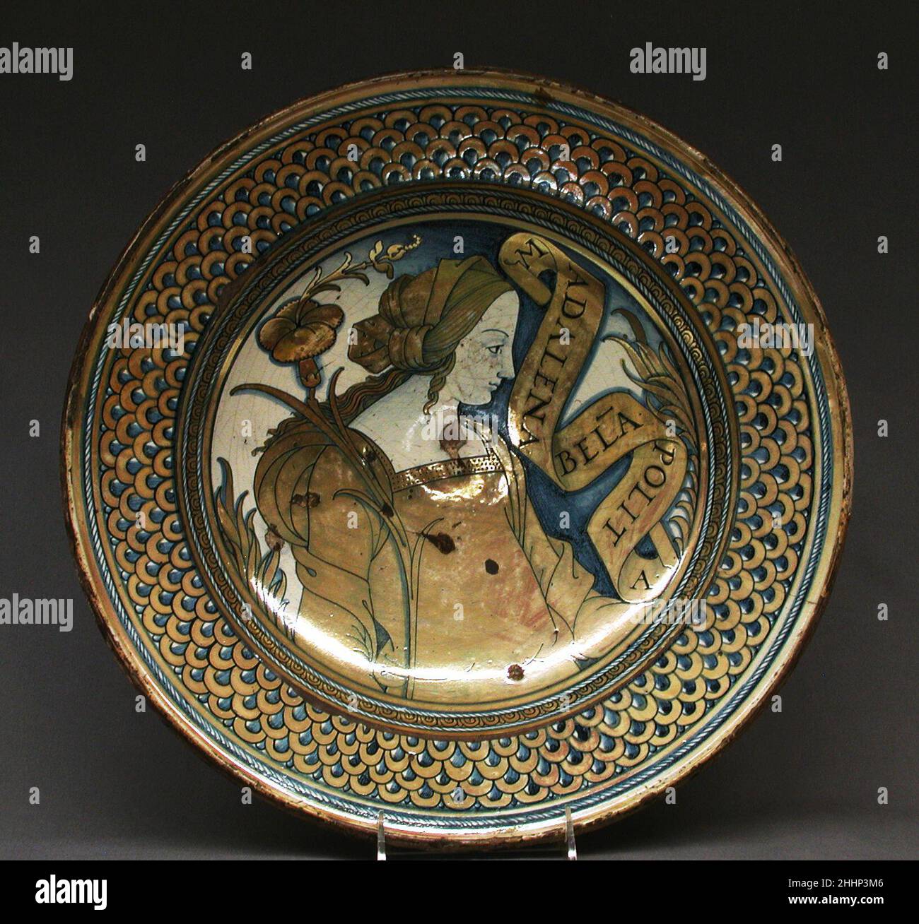 Piatto ca. 1515–25 Italiano, Deruta. Piatto. Italiano, Deruta. CA. 1515–25. Maiolica (terracotta stagnata), arrugginita. Ceramica-ceramica Foto Stock