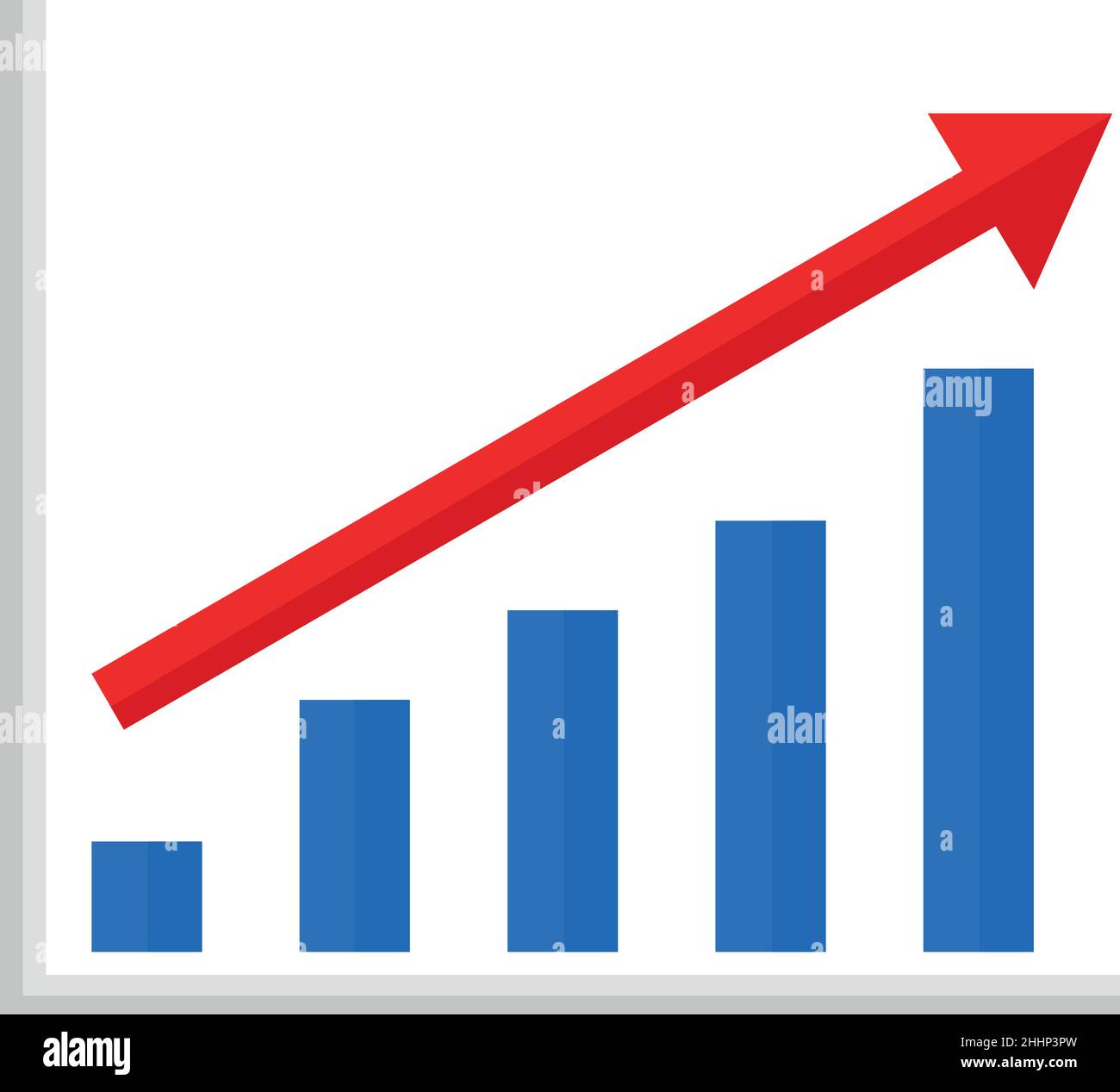 Illustrazione vettoriale del grafico a barre crescente Illustrazione Vettoriale