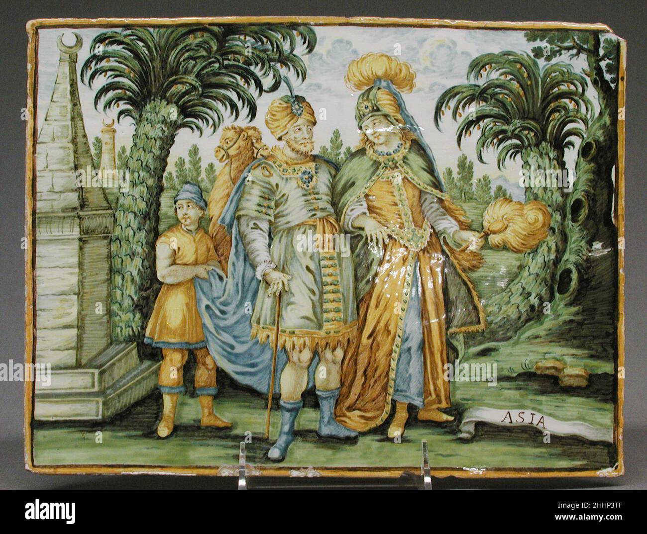 Asia (parte di un insieme) 19th secolo Castelli. Asia (parte di un set). Italiano. 19th secolo. Terracotta. Inciso o pubblicato da Frederick de wit (olandese, 1629/30–1706). Ceramica-ceramica Foto Stock