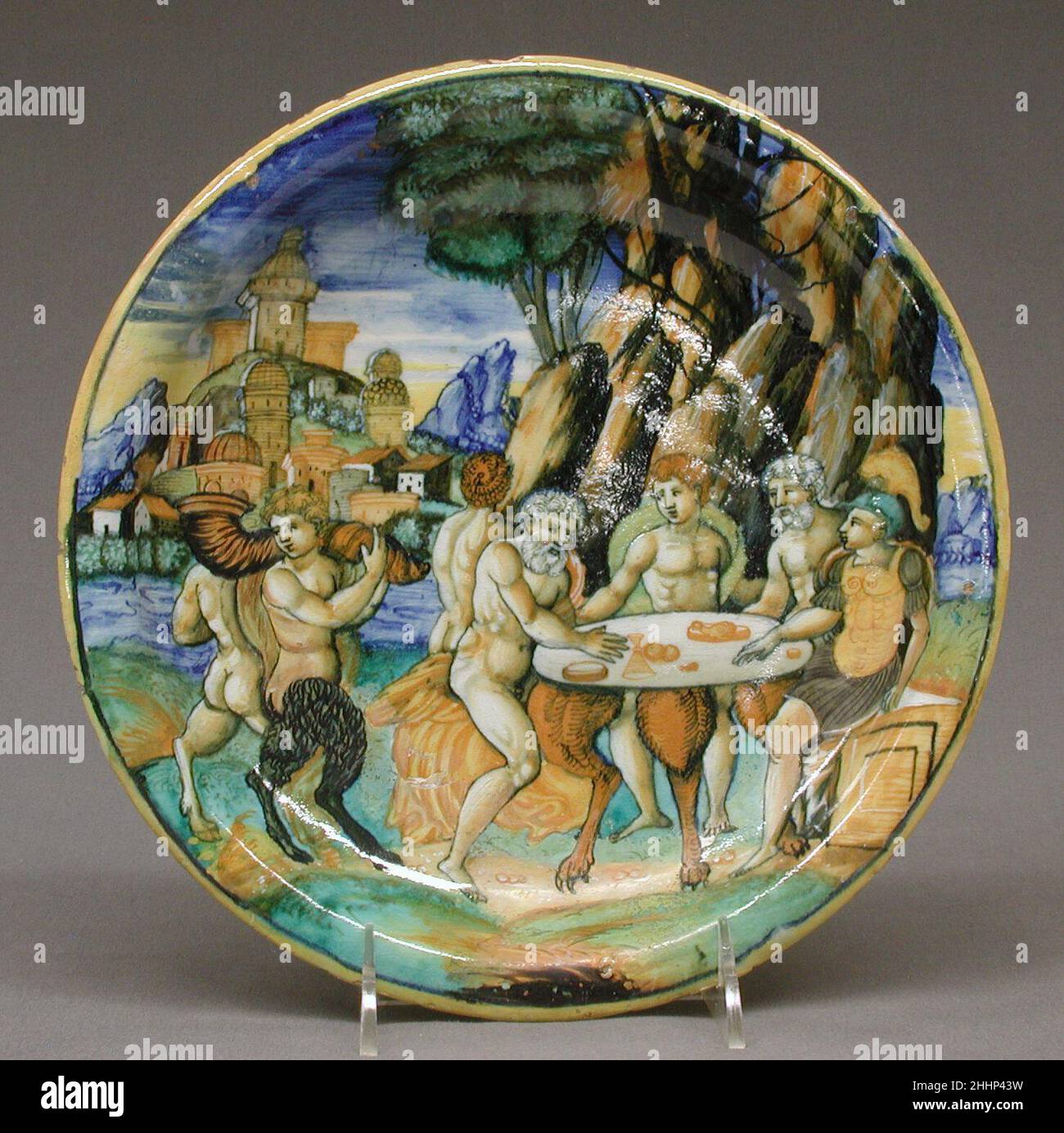 Piastra ca. 1540–60 Italiano, Urbino. Piastra. Italiano, Urbino. Ca. 1540–60. Maiolica (terracotta stagnata). Ceramica-ceramica Foto Stock