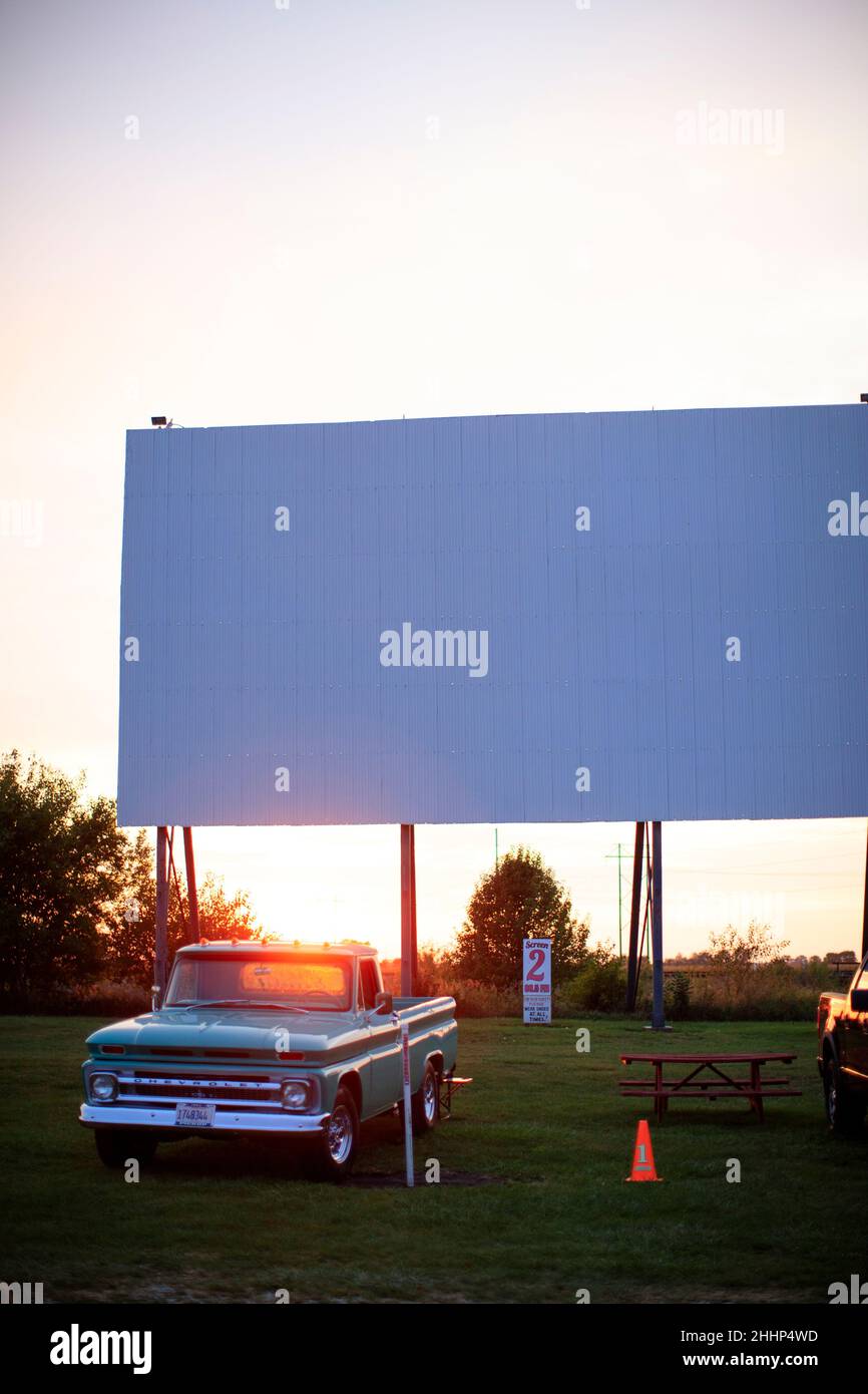 Harvest Moon Drive-in Theatre in Illinois Foto Stock