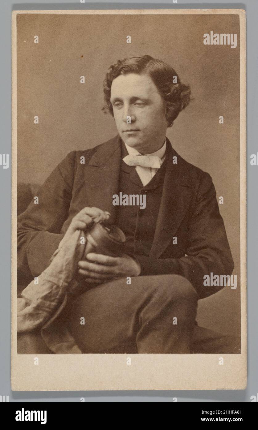 Lewis Carroll (Charles Lutwidge Dodgson) 1863 Oscar Gustav Rejlander britannico, nato Svezia. Lewis Carroll (Charles Lutwidge Dodgson). Oscar Gustav Rejlander (britannico (nato in Svezia), 1813–1875). 1863. Stampa argento albume da vetro negativo. Fotografie Foto Stock