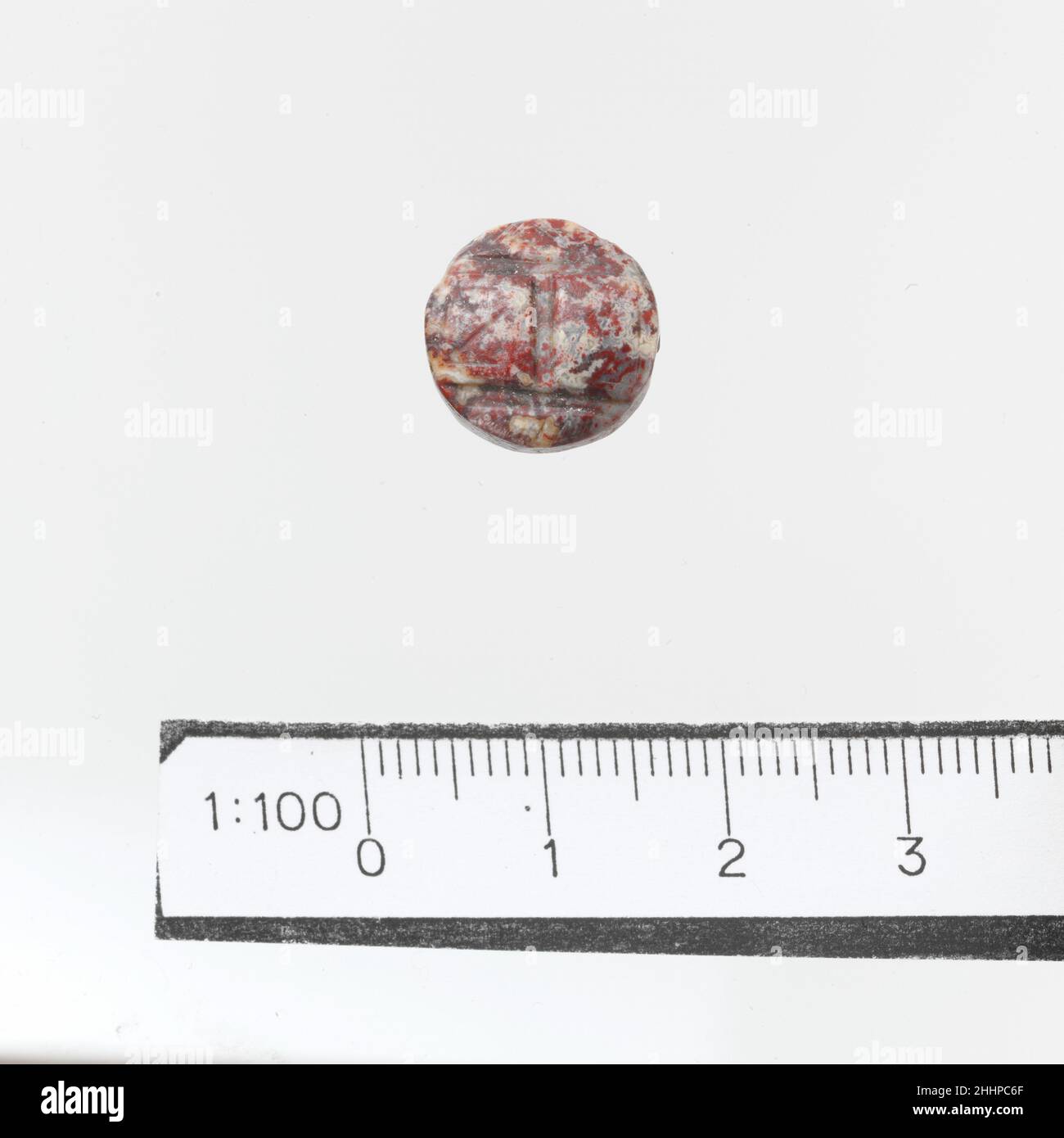 Seal Minoan, Creta. Seal 252167 Minoan, Creta, Seal, Jasper, Quartz, Altro: 1/2 x 1/4 poll. (1,3 x 0,6 cm). Il Metropolitan Museum of Art, New York. Bequest of Richard B. Seager, 1926 (26.31.216) Foto Stock