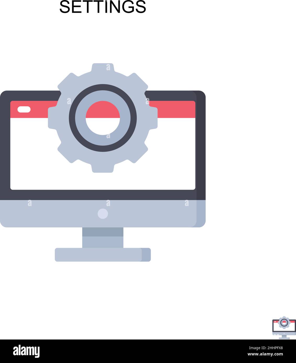 Impostazioni semplice icona vettoriale.colore perfetto pittogramma moderno su tratto modificabile. Icone delle impostazioni per il progetto aziendale Illustrazione Vettoriale