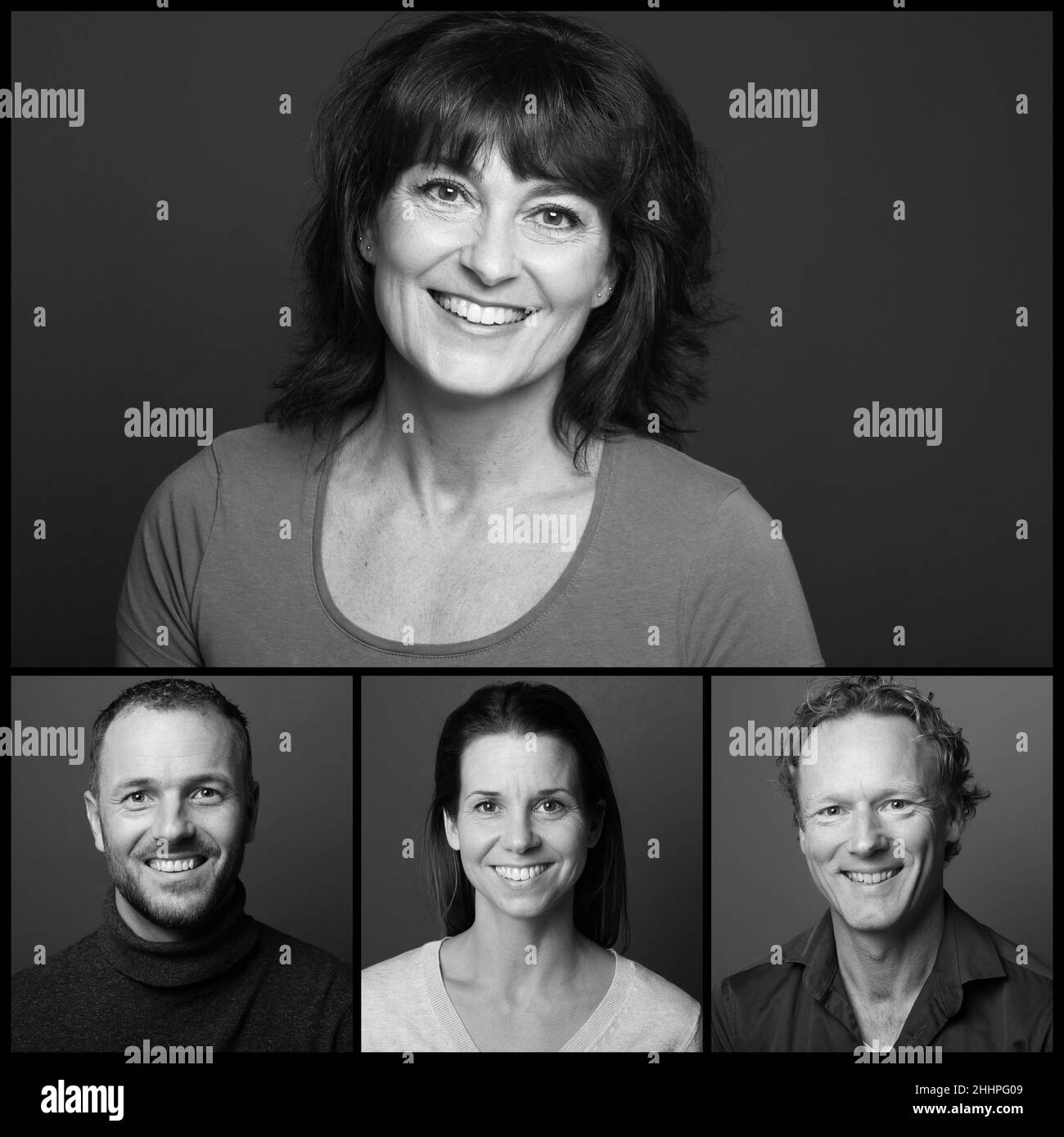 Gruppo di persone belle in un collage Foto Stock