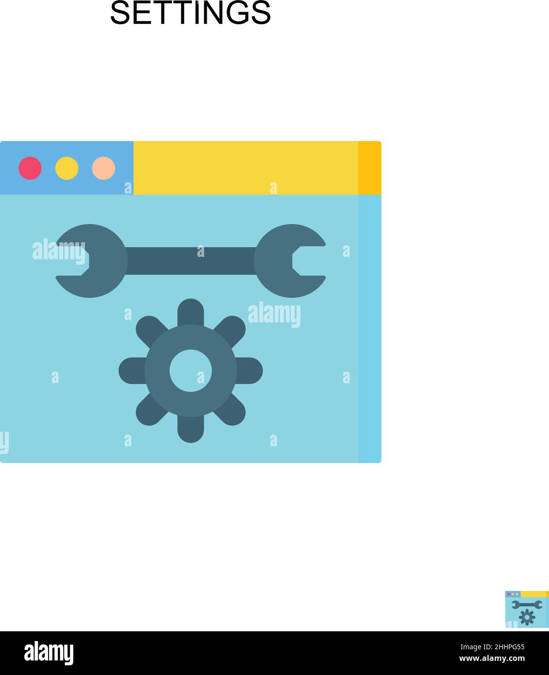 Impostazioni semplice icona vettoriale.colore perfetto pittogramma moderno su tratto modificabile. Icone delle impostazioni per il progetto aziendale Illustrazione Vettoriale