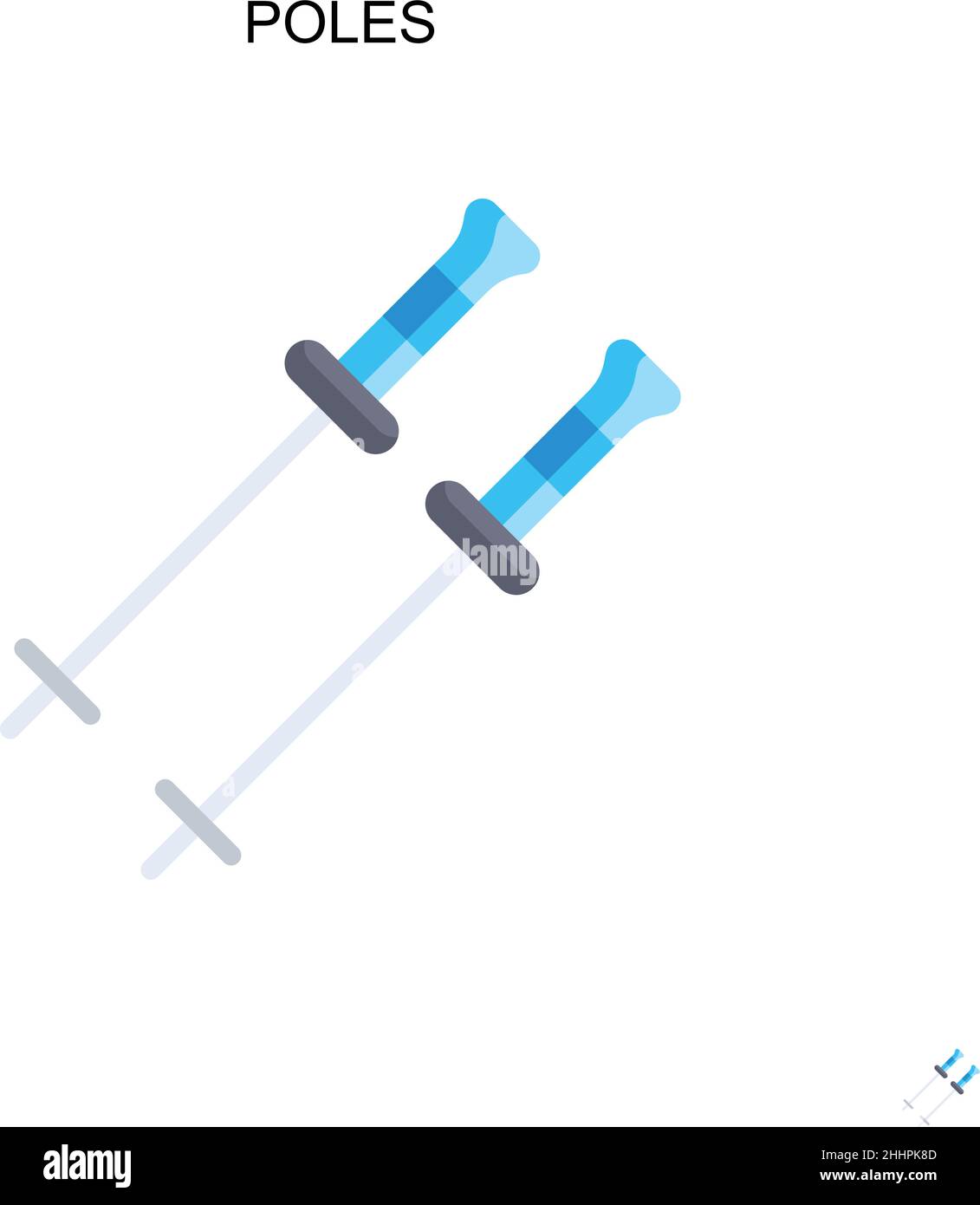 Poli semplice vettore icona.colore perfetto pittogramma moderno su tratto modificabile. Icone dei pali per il vostro progetto di affari Illustrazione Vettoriale