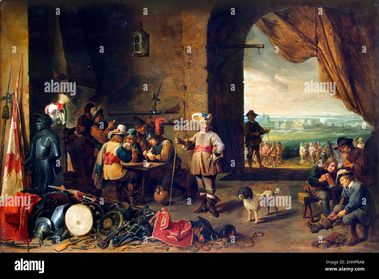 Stanza di guardia di David Teniers il giovane (1610-1690), olio su pannello di legno, 1642 Foto Stock