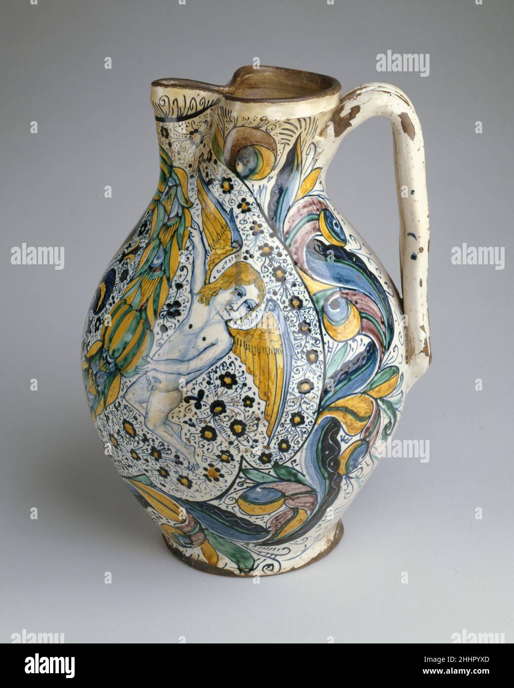 Caraffa armiale (boccale) ca. 1470–80 Italiano, Firenze o dintorni. Caraffa armiale (boccale). Italiano, Firenze o dintorni. CA. 1470–80. Maiolica (terracotta stagnata). Ceramica-ceramica Foto Stock