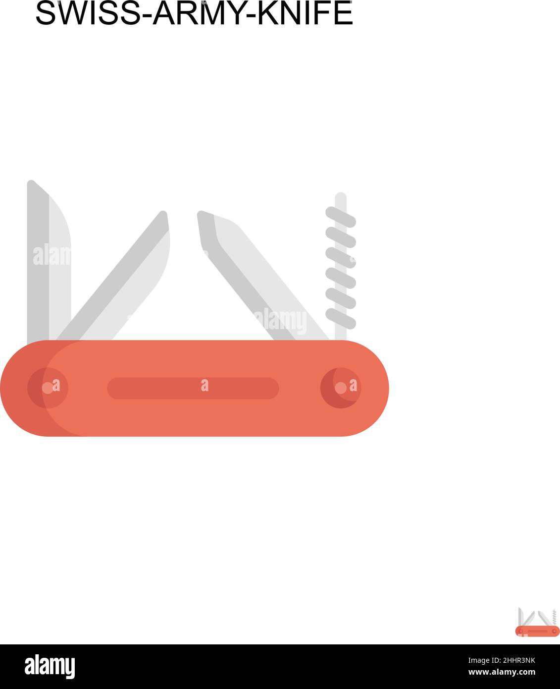 Swiss-army-coltello semplice vettore icona.perfetto colore moderno pittogramma su tratto modificabile. Icone dei coltelli dell'esercito svizzero per il vostro progetto d'affari Illustrazione Vettoriale