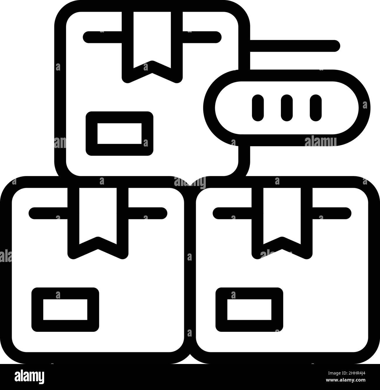 Vettore di contorno dell'icona di gestione digitale. Cotrol inventario. Fornitore del prodotto Illustrazione Vettoriale