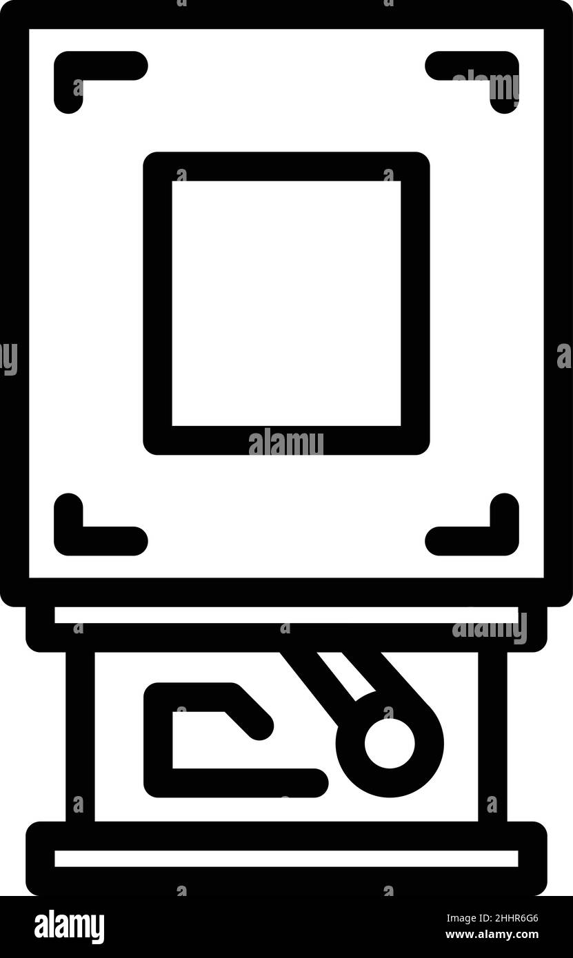 Vettore del profilo dell'icona del processore del notebook. Conservare il computer. Mobile retail Illustrazione Vettoriale