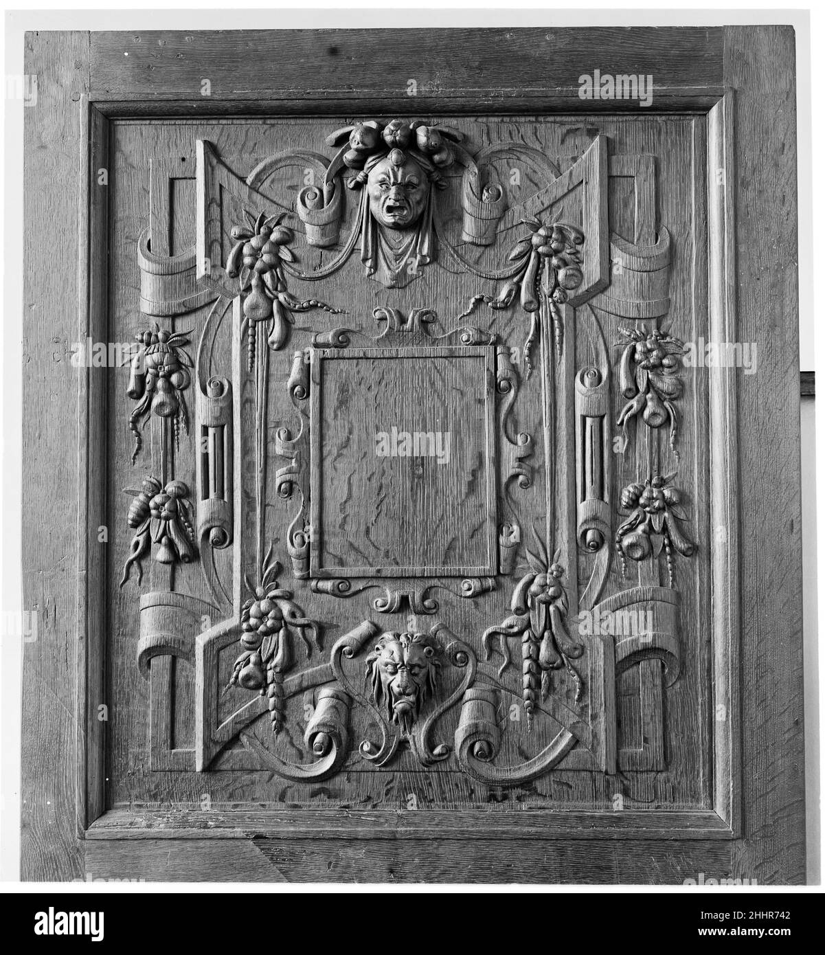 Porta seconda metà 16th secolo Scuola di Borgogna. Porta. Francese. Seconda metà 16th secolo. Rovere intagliato. Lavorazione del legno Foto Stock