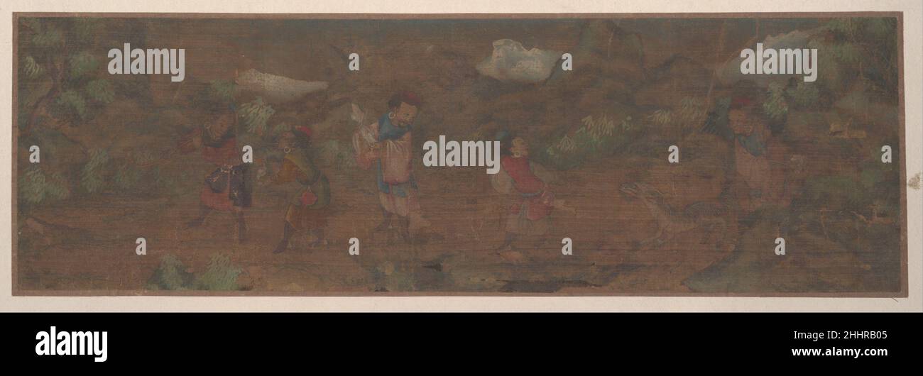 Pittura di paesaggio di Figura in Woodland impostazione artista non identificato. Pittura di paesaggio di figura in impostazione di bosco 53573 Foto Stock