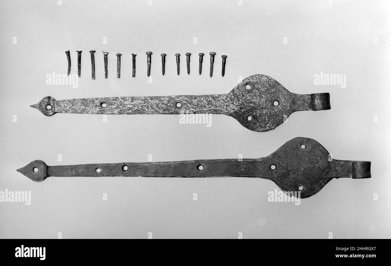 Cerniera 1700–1800 americana. Cerniera. Americano. 1700–1800. Ferro battuto. Fabbricato a Hudson Valley, New York, Stati Uniti Foto Stock