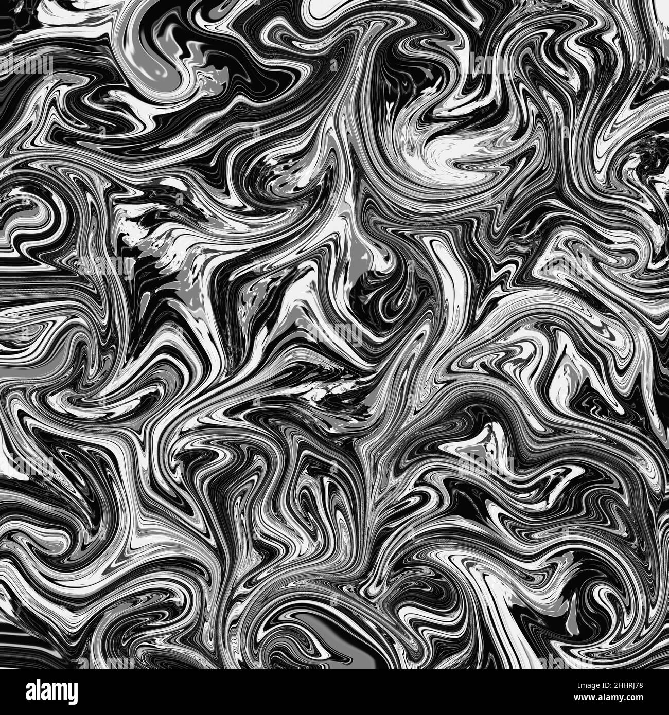 spessa trama ondulata dipinta in bianco e nero Foto Stock