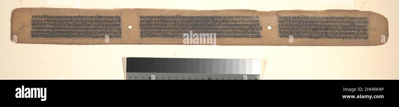 Folio da un manoscritto buddista di Pancavimsatisahasrika Prajnaparamita ca. 1090 India (Bengala) o Bangladesh. Folio da un manoscritto buddista di Pancavimsatisahasrika Prajnaparamita 74874 Foto Stock