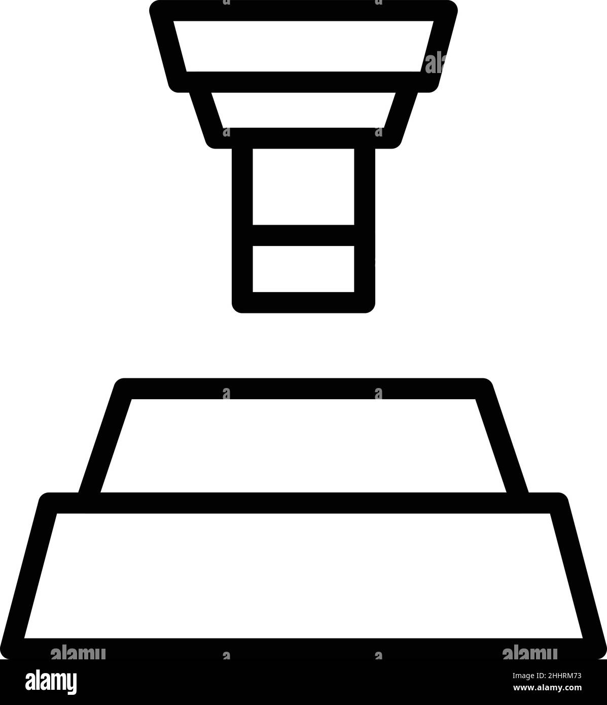 Icona di drill-press vettore contorno. jdm Chrome. Ciclo di marcia Illustrazione Vettoriale
