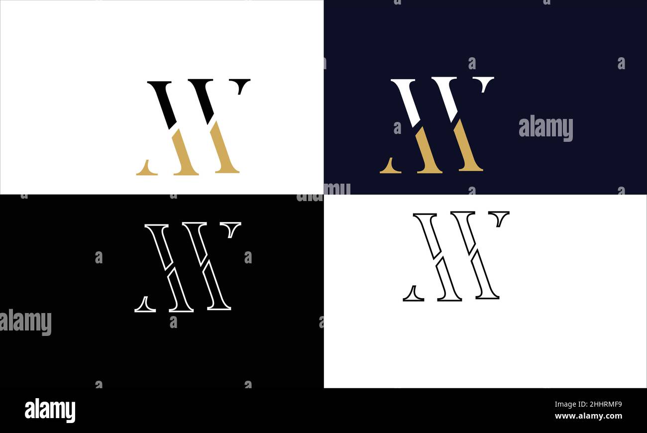 MW, WM Abstract Letters Logo MONOGRAMMA Illustrazione Vettoriale