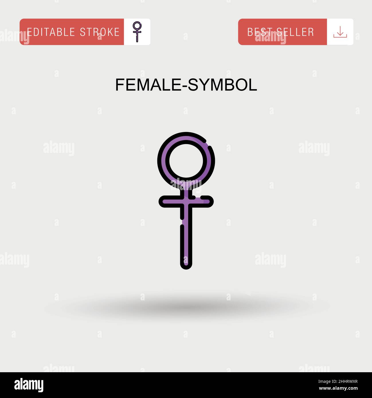 Icona vettoriale semplice con simbolo femminile. Illustrazione Vettoriale