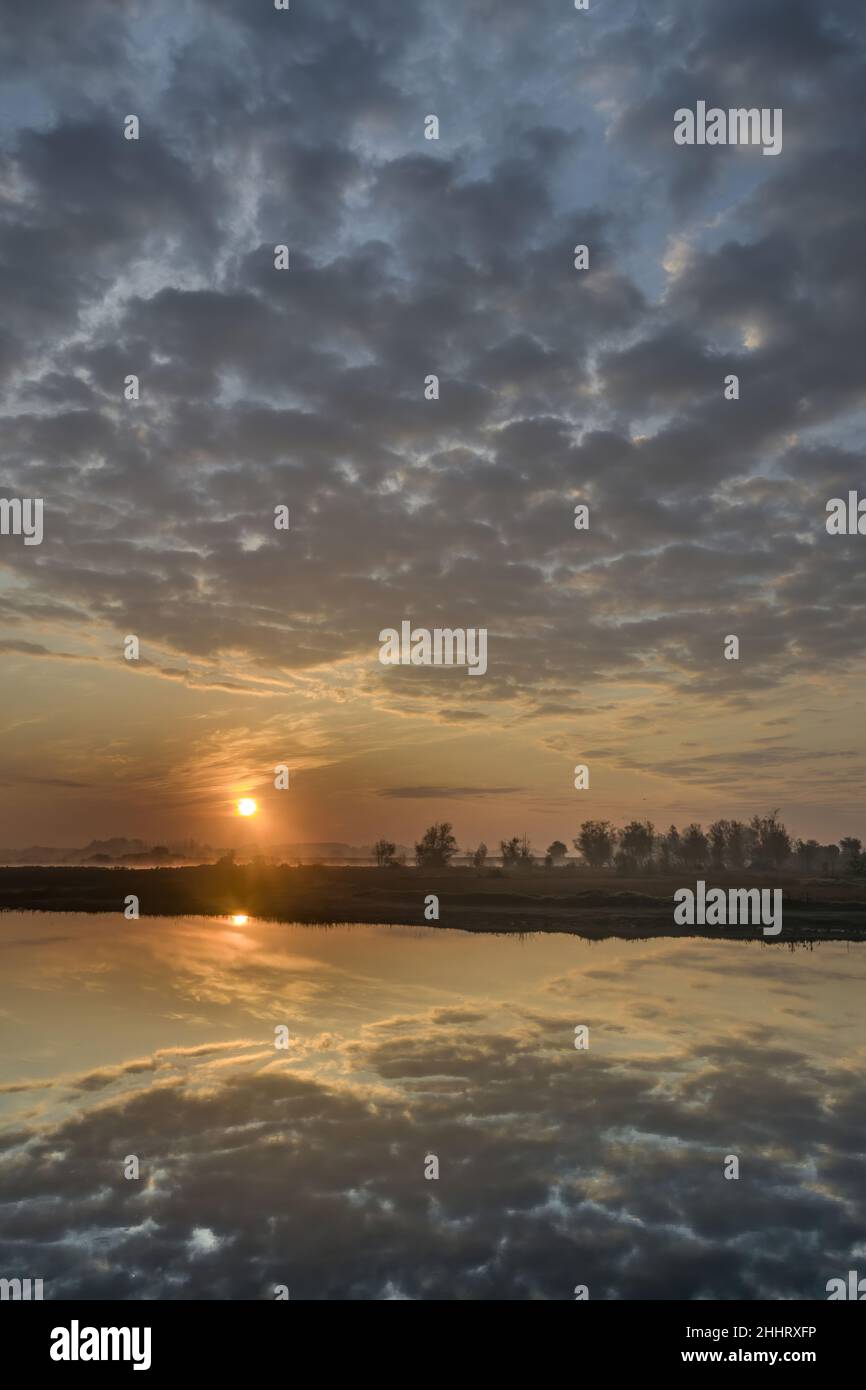 Baie de Somme , marais en fond de baie, la vallée de la Somme Foto Stock