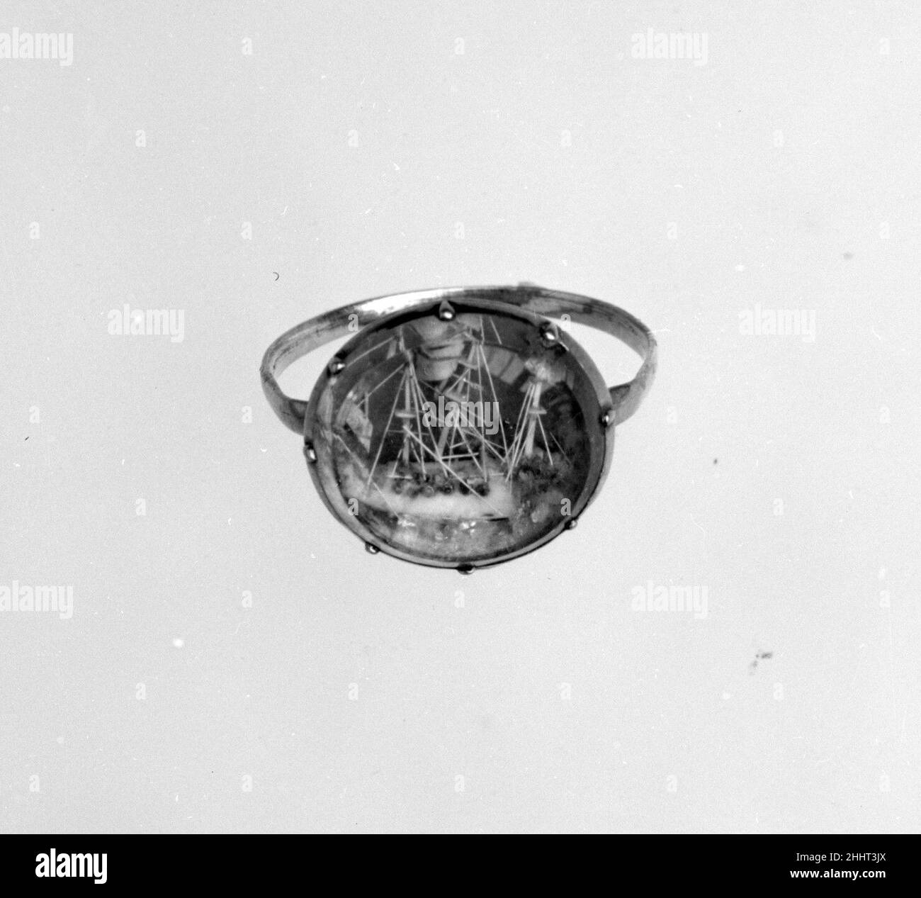 Ring 1795 inglese. Anello. Inglese. 1795. Oro, avorio, vetro Foto Stock
